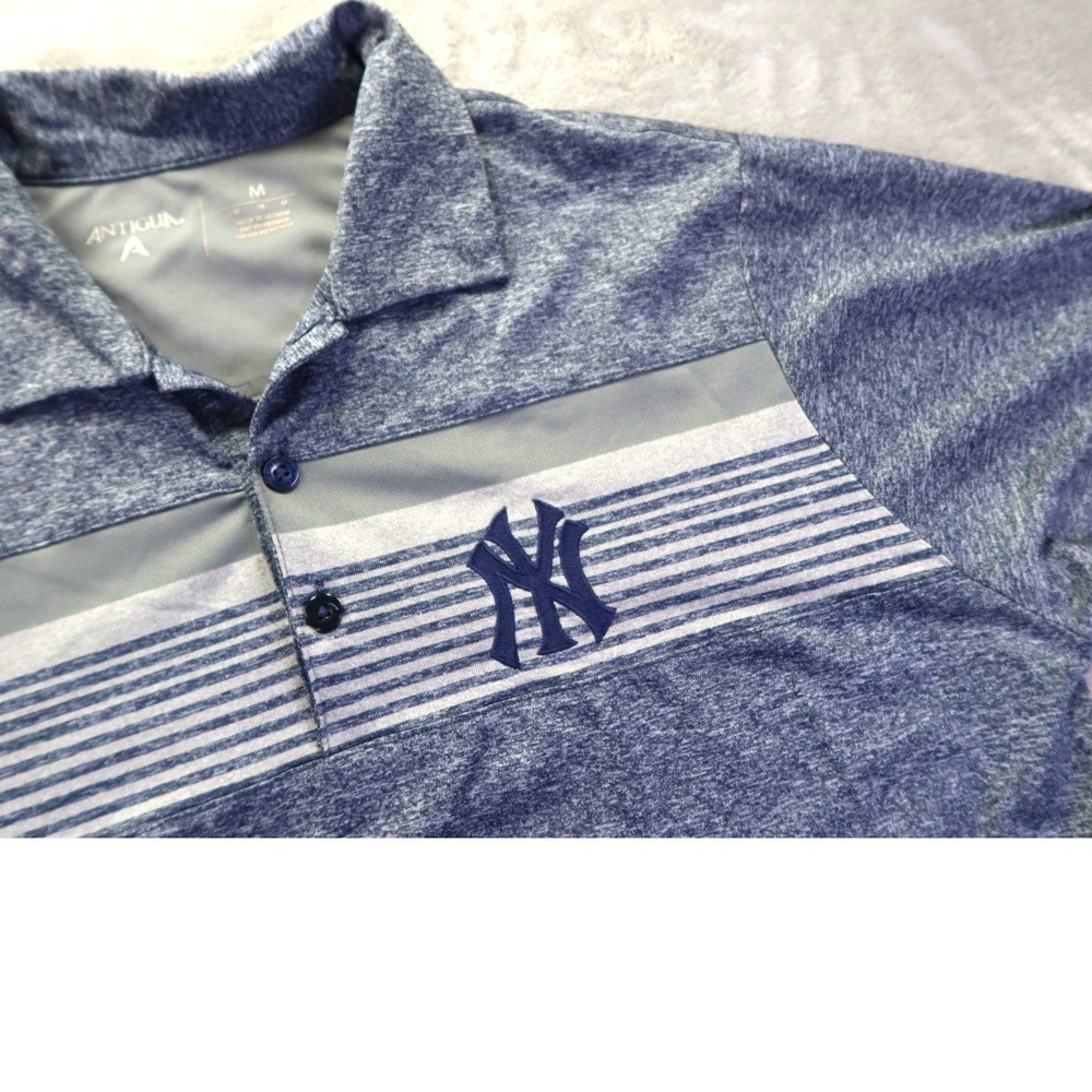 New‎ York Yankees Blue Heathered Polo Shirt Men's Size M